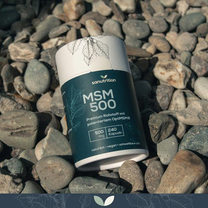 MSM 500 mg vienā kapsulā | 240 kapsulas | Augsta deva | Organiskais sērs | Ar firmas zīmi gatavotu izejvielu OptiMSM® ar īpaši labu biopieejamību | Vegāns | dabīgā papīra iepakojums