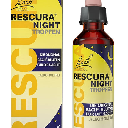 Oriģinālie Bach RESCURA NIGHT pilieni bezalkoholiskie: (agrāk Rescue) Baha ziedu maisījums + baltais kastaņaugs, 20ml