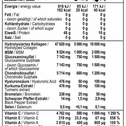 MST® Nutrition Flex Pro pulveris – kolagēns, MSM, glikozamīns, hondroitīns un hialuronskābe – augstas kvalitātes formula – ražots Vācijā (420 g, upeņu)