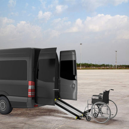 COSTWAY 2 x ratiņkrēslu rampas līdz 270 kg, 121,5–212,5 cm, teleskopiska rampa ar neslīdošu virsmu, teleskopiska rampu pāris no alumīnija, neslīdoša iekraušanas rampa, alumīnija rampa