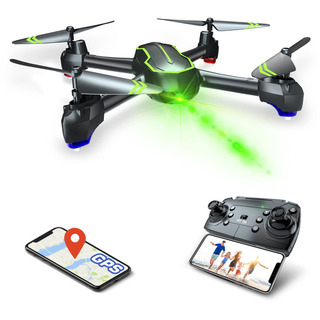 Loolinn | Drons ar GPS — drons ar HD 1080p kameru iesācējiem, RC kvadrokopteru droni/GPS automātiska atgriešanās/32 minūšu lidojuma laiks/sekojiet man (dāvanas ideja)