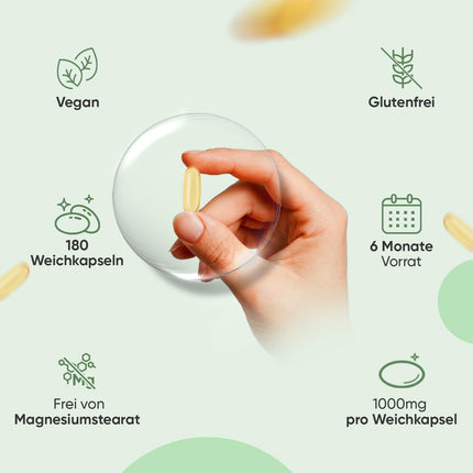 Melnās ķimenes sēklu eļļas mīkstās kapsulas - 1000 mg vienā mīkstajā kapsulā - 6 mēnešu krājumi - melnās ķimenes sēklu eļļa - auksti spiesta melnās ķimenes sēklu eļļa (Nigella Sativa) - 180 vegānas mīkstās kapsulas - WeightWorld