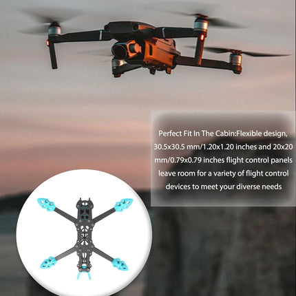 ZLXHDL FPV drona rāmis, 225 mm oglekļa šķiedras sacīkšu kvadrokoptera rāmis, profesionāla riteņu bāze RC dronu aksesuāriem, H formas dizains (zils)