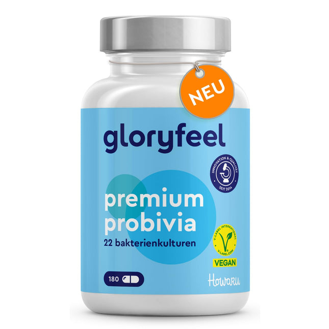 Premium Probivia kultūru komplekss - firmas izejviela HOWARU® - 22 celmi + inulīns - ieskaitot Lactobacillus, Bifidobacterium - 10 miljardi CFU dienā - 180 kuņģa skābei izturīgas kapsulas - zarnu floras atbalsts