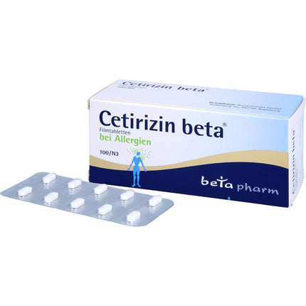 CETIRIZIN beta apvalkotās tabletes 100 gab.