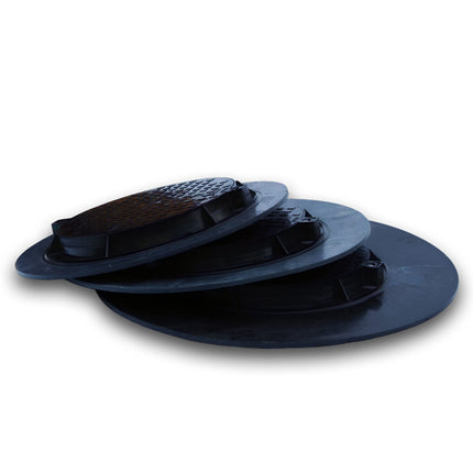 Varile 1100 mm XXL plastmasas lūkas vāks | universāls lūkas vāks | cisternas vāks (melns)
