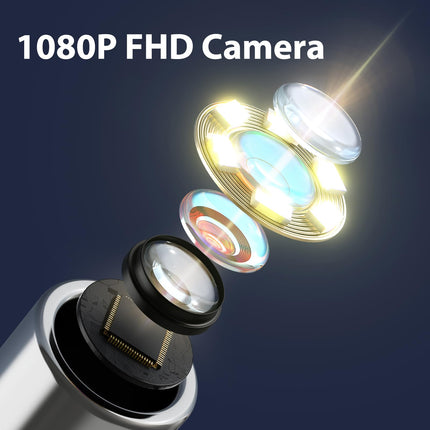 Ausu sēra noņemšanas līdzeklis Otoskops Hopefox 1080P WiFi ausu tīrītājs, 360° platleņķa otoskopa kamera pieaugušajiem, bērniem un mājdzīvniekiem ar putekļu aizsargu