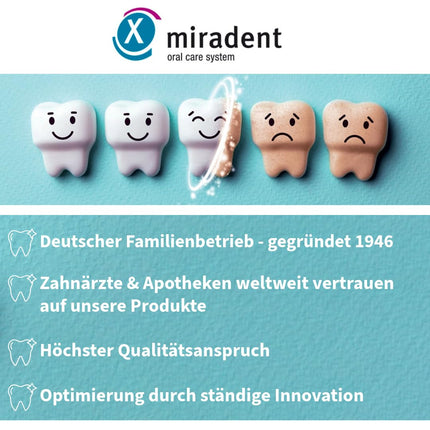 miradent Mira-2-Ton® tabletes 50 gab. | Košļājamās tabletes aplikuma noteikšanai pirms zobu tīrīšanas | pierādīts | uzticams | motivējošs | Viegli lietojams | Bez eritrozīna un glutēna
