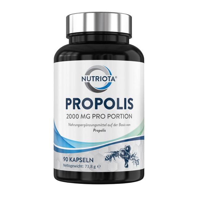 Propoliss 2000 mg | 90 lielas devas propolisa kapsulas | Dabīgs imūnsistēmas atbalsts, kakla sāpju mazināšana un spēcīgs antioksidants - Nutriota