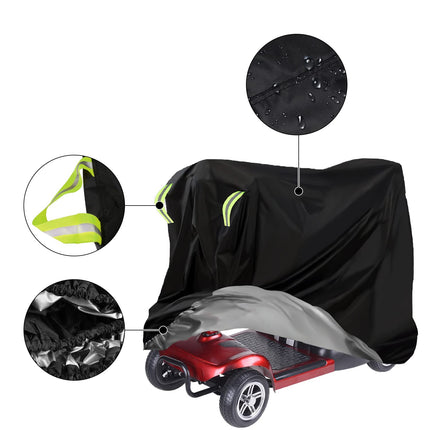 MaxAwe 170x 61x117cm mobilitātes skrejriteņa pārsegs, ūdensizturīgs mobilitātes skrejriteņa pārsegs, 420 Oxford pārsegs, izturīga mobilitātes skrejriteņa pārsegs ar elastīgu joslu invalīdu skrejriteņa aizsargapvalkam