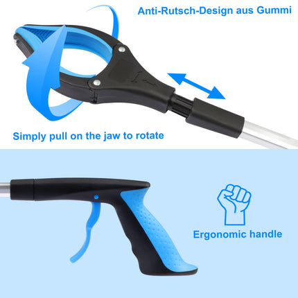 OITUGG 2 iepakojuma satvērēji senioriem - 83 cm satvērējs ar magnētiskiem uzgaļiem un 90° grozāmu galvu - atkritumu knaibles ar ergonomisku rokturi - teleskopiskais satvērējs senioriem - 32,6 collu satvērēja roka