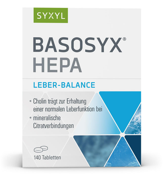 SYXYL Basosyx Hepa tabletes/Uztura bagātinātājs ar holīnu normālas aknu darbības uzturēšanai un cinku skābju-bāzes līdzsvaram/140 tabletes blisteriepakojumā