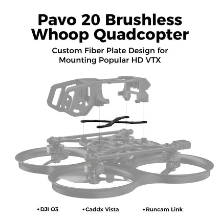 BETAFPV ELRS Pavo20 bezkontaktu Whoop kvadrokopters ar vieglu 3S Cinewhoop kameru un HD digitālo kronšteinu, F4 2-3S 20A FC, 1103 8500KV motoru, COB LED lenti, HD digitālajam VTX, piemēram, DJI, lidojumiem telpās un ārā.