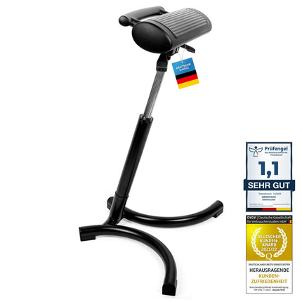 Werkfox® stāvkrēsls ar ergonomisku regulējamu augstumu; Stāvkrēsls darbnīcas atbalstam, stāvkrēsls galdam, birojam, rūpniecībai