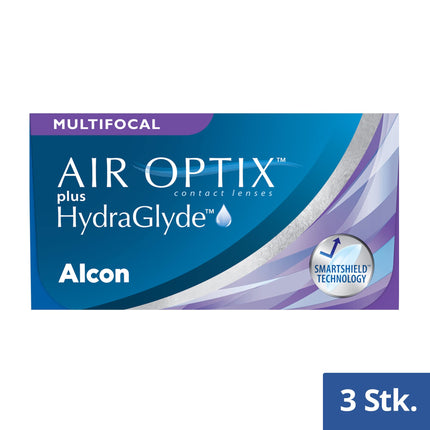 Air Optix plus HydraGlyde Multifocal mīkstās mēneša lēcas | 3 gabali | BC 8,6 mm | DIAMETRS 14,2 mm | PIEVIENOT ZEMU | +02,00 dioptrijas