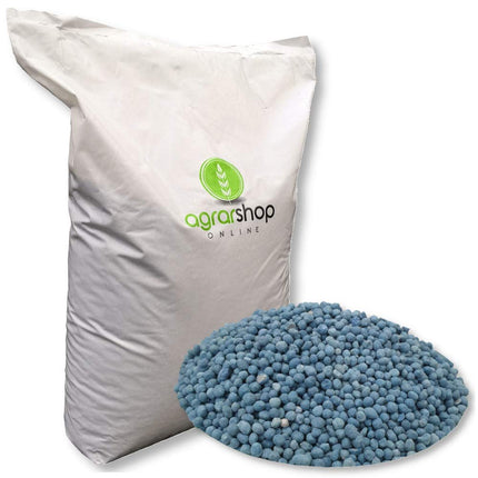 Agrarshop zilais mēslojums universāls 25 kg zilgraudu zāliena mēslojums dārza mēslojums ziediem