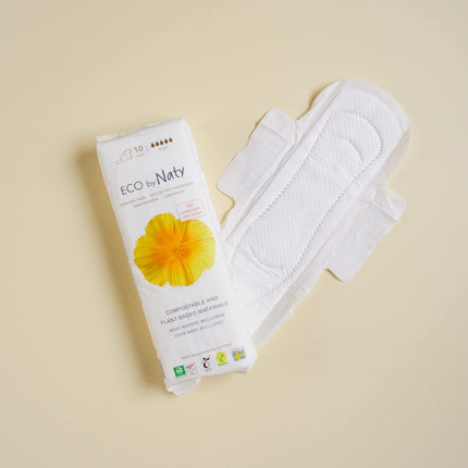 Eco by Naty Super higiēniskās paketes – augu izcelsmes un absorbējošas organiskās higiēniskās paketes ar spārniņiem, menstruāciju līdzeklis, kas izgatavots no organiskās kokvilnas, labāk piemērots sieviešu veselībai (12 iepakojums)