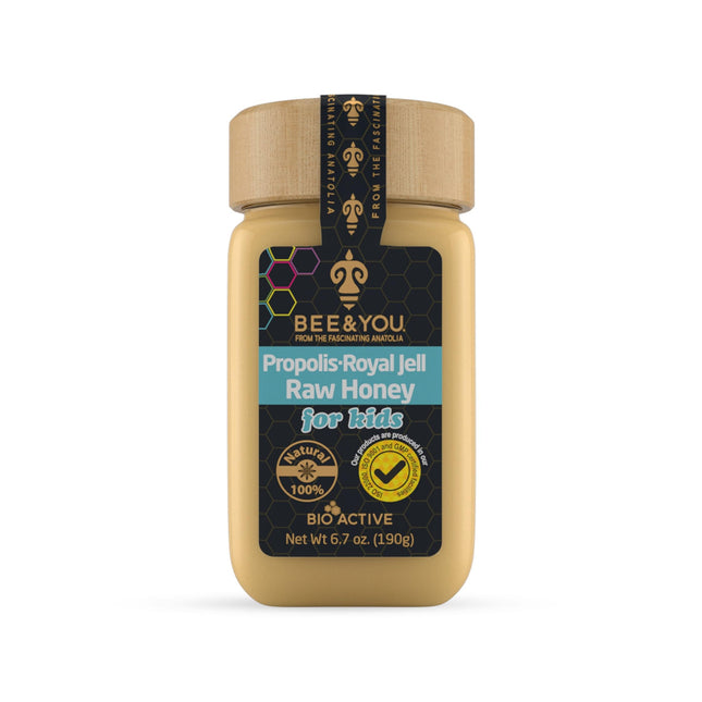 BEE &amp; YOU Propoliss, Bišu māšu peru pieniņš, Neapstrādāts medus bērniem – Izstrādāts bērnu imūnsistēmas atbalstam – 100% dabīgs un bez ķīmiskām vielām, krāsvielām, ĢMO, glutēna un sojas