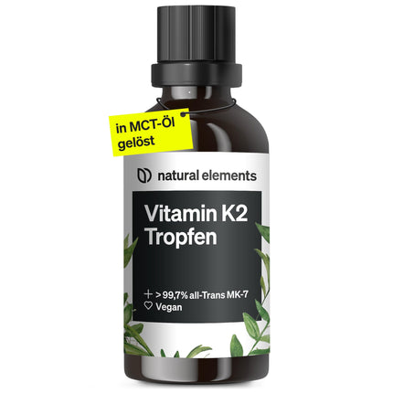 K2 vitamīns MK-7 200µg – 50 ml – transtaukskābju saturs &gt;99,7% – laboratorijā pārbaudīts, vegāns, ar augstām devām un ražots Vācijā