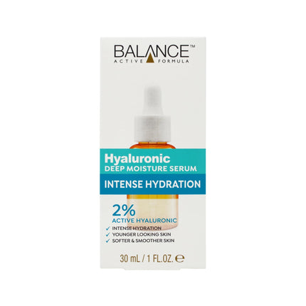 Balance Active Formula Hyaluronic dziļi mitrinošais serums - 2% hialuronskābe intensīvai mitrināšanai, smalko grumbiņu izlīdzināšanai, viegls un nelipīgs, starojošai ādai