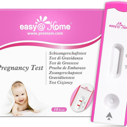 Easy@Home 10 grūtniecības testi Agrīns tests: agrīna noteikšana ar augstu jutību 10 mSV/ml Ātra un uzticama HCG testa kasete precīziem rezultātiem