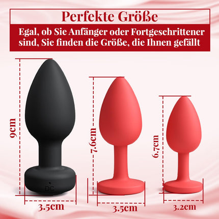 Analplug# für frauen 3-Set Sex spielzeug für die Männer,Vibratorensets für Männer mit Vibration 10 Modis Analvibratoren für Mann Frauen Anal Plug Sexspielzeug Buttplug Anfänger/Profis Sex Toys