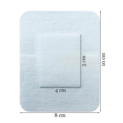 50 sterili brūču plāksteri 10x8 - sterils brūču pārsējs plāksteris jutīgai ādai - nelīpošs brūču spilventiņš 5x4 cm - absorbējošs un ādai draudzīgs - akūtu brūču aprūpei un pēcoperācijas plāksteris