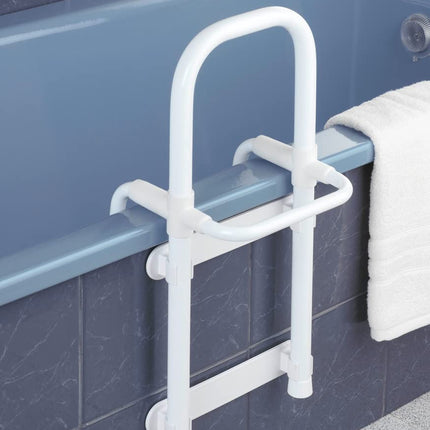 WENKO Secura vannas iekāpšanas palīglīdzeklis, celtspēja līdz 150 kg, izturīgs alumīnijs/plastmasa, 23 x 52 x 22,5–39 cm, balts