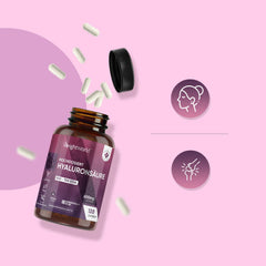 Hialuronskābes kapsulas - 600 mg vienā kapsulā - 120 vegāniskas hialuronskābes kapsulas - 4 mēnešu krājumi - molekulas izmērs (500-700 kDa) - hialuronskābe - seruma alternatīva - WeightWorld