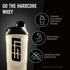ESN IsoWhey Hardcore proteīna pulveris, vaniļas (klasiskais), 1 kg, līdz 26 g proteīna vienā porcijā, ražots Vācijā
