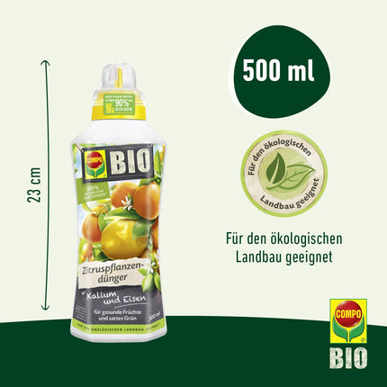 COMPO mēslojums citrusaugiem, organiskais citrusaugļu mēslojums, COMPO ORGANISKS citrusaugļu mēslojums, 500 ml