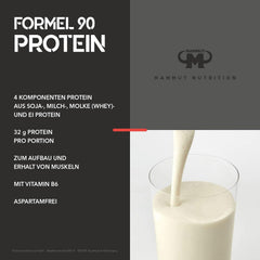 Mammut Nutrition Formula 90 proteīna pulveris Vanilla – 3 kg – 4 komponentu sūkalu proteīna pulveris ar sojas proteīna izolātu, piena proteīnu, olu proteīnu un B6 vitamīnu – 77% proteīna