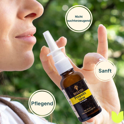 BEE&amp;YOU propolisa aerosols, deguna aerosols 30 ml propolisa ekstrakts, deguna aerosols, bērniem un pieaugušajiem, attīra degunu, bez piedevām, dabīgs, bez alkohola un bez pieraduma efekta, 33 balvas