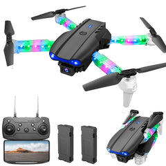 OBEST drons ar 1080P kameru un LED gaismām bērniem un pieaugušajiem, salokāms kvadrokopters ar WiFi pārraidi, vienas atslēgas pacelšanās/nosēšanās, 3D pagriezieni, 2 baterijas, drona rotaļlietu dāvanas zēniem un meitenēm