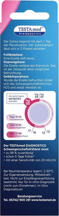 TESTAmed DIAGNOSTICS agrīnās grūtniecības tests, grūtniecības tests nodrošina ticamu testa rezultātu, kas pārsniedz 99%.