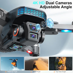 OBEST GPS drons ar 4k kameru, piemērots iesācējiem, FPV RC kvadrokopters ar bezsuku motoru, svars mazāks par 249 g, zema akumulatora uzlādes pakāpe, 360° šķēršļu apiešana, 2 baterijas