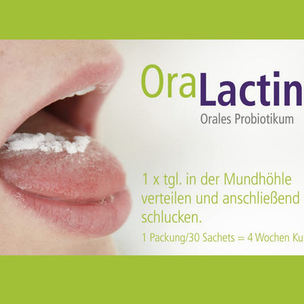 ApaCare OraLactin perorālais probiotiskais pulveris | Probiotika progresīvai zobu un mutes dobuma kopšanai | Svaigai elpai un veselīgai mutes dobuma florai | 30 paciņas