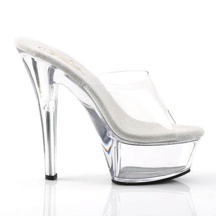 Pleaser KISS-201 sieviešu sandales, caurspīdīgas (CLR/CLR), EU 39 (UK 6) (US 9)