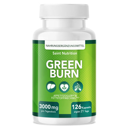 GREEN BURN® apetītes nomācošās kapsulas – īpaši augsta deva ar glikomanānu, holīnu, B1 + B6 vitamīniem – uztura bagātinātājs sievietēm un vīriešiem – atbalsta svara zudumu un vielmaiņu – ātrs un spēcīgs