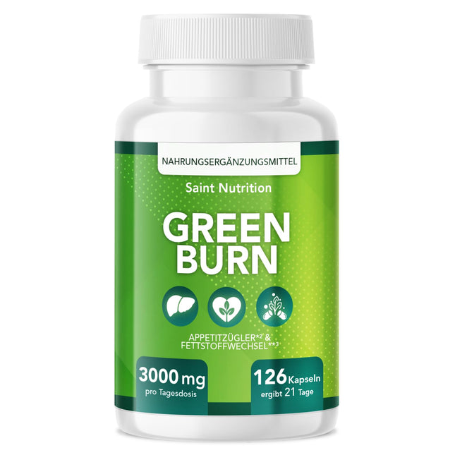GREEN BURN® apetītes nomācošās kapsulas – īpaši augsta deva ar glikomanānu, holīnu, B1 + B6 vitamīniem – uztura bagātinātājs sievietēm un vīriešiem – atbalsta svara zudumu un vielmaiņu – ātrs un spēcīgs