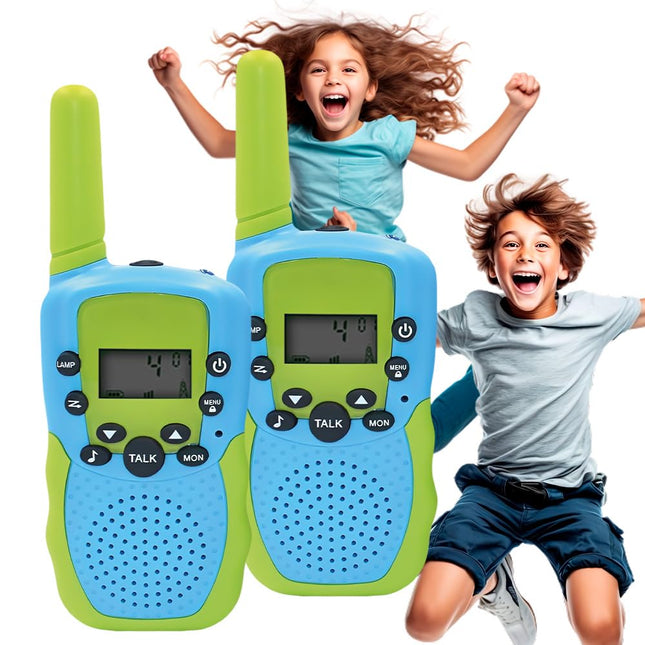 Maxlife Walkie Talkie Kids zili zaļa MXWT-200 - droši 8 kanāli - rāciju komplekts ar 2 gab. - tāla darbības rādiusa rācija - āra spēles bērniem - rotaļlietas bērniem no 3 gadu vecuma - dāvanas bērniem