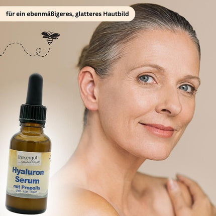 Hialurona propolisa serums, pipetes pudelīte, 30ml, biškopības produkts, sejas serums netīrai un nobriedušai ādai, izlīdzina un attīra