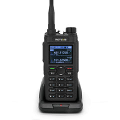 Retevis C62 divu joslu rācija, profesionāls radioamatieris ar LCD ekrānu, augstas veiktspējas divvirzienu radio, 2000 mAh, pārgājieniem/medībām/kempingam (melns, 1 iepakojums)