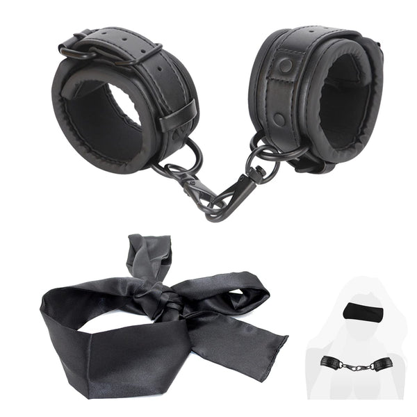 Leweiko SM roku dzelži un acu maska, aizsietas acis, fetiša seksa rotaļlieta pāriem, BDSM fetiša bondage komplekts ierobežojumiem, seksa rotaļlieta pāriem ekstremāliem mērķiem