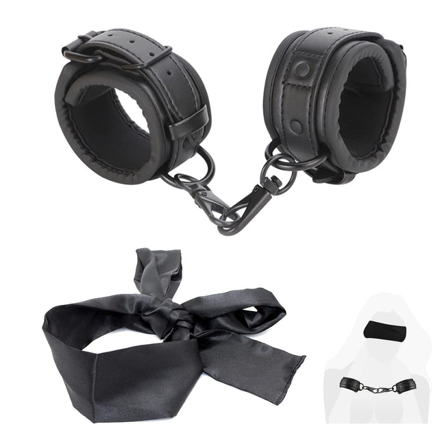 Leweiko SM roku dzelži un acu maska, aizsietas acis, fetiša seksa rotaļlieta pāriem, BDSM fetiša bondage komplekts ierobežojumiem, seksa rotaļlieta pāriem ekstremāliem mērķiem