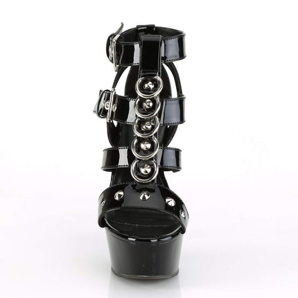 Pleaser DELIGHT-658 sieviešu platformas augstpapēžu kurpes, melnas lakotas, EU 39 (US 9)