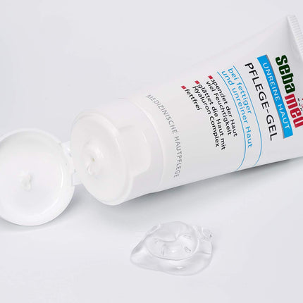 Sebamed Impure Skin Care Gel, izlīdzina ādu ar hialurona kompleksu, nomierina un kopj netīru un taukainu ādu, saturs 50 ml (1 iepakojums)
