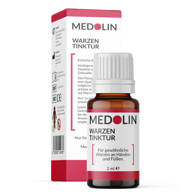 Medolin® kārpu tinktūra - efektīvs līdzeklis pret kārpām - zinātniski pierādīta efektivitāte - vienkārša un nesāpīga lietošana - noņem kārpas, 2 ml