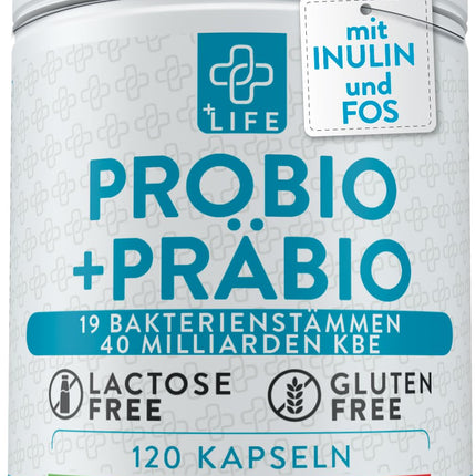 Probiotikas zarnu attīrīšanai ar prebiotikām 120 kapsulas PiuLife 40 miljardi CFU zarnu detoksikācija, probiotiskie pienskābes fermenti no 20 celmiem, zarnu probiotikas ar inulīnu un FOS, vēdera uzpūšanās,