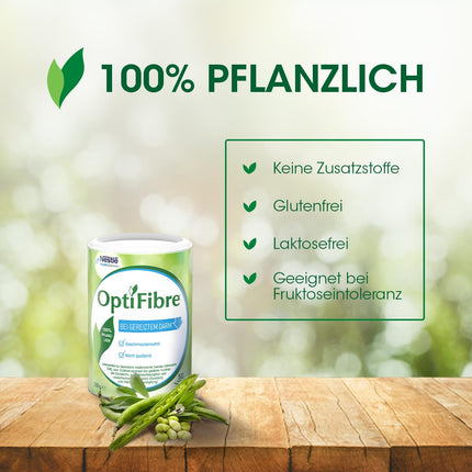 OptiFibre 250 g šķīstošās šķiedrvielas bundžiņa kairinātām zarnām var atjaunot zarnu floru un normalizēt barības vielu uzsūkšanos. 100% augu izcelsmes, bezgaršīgs, viegli šķīstošs, bez uzbriest.